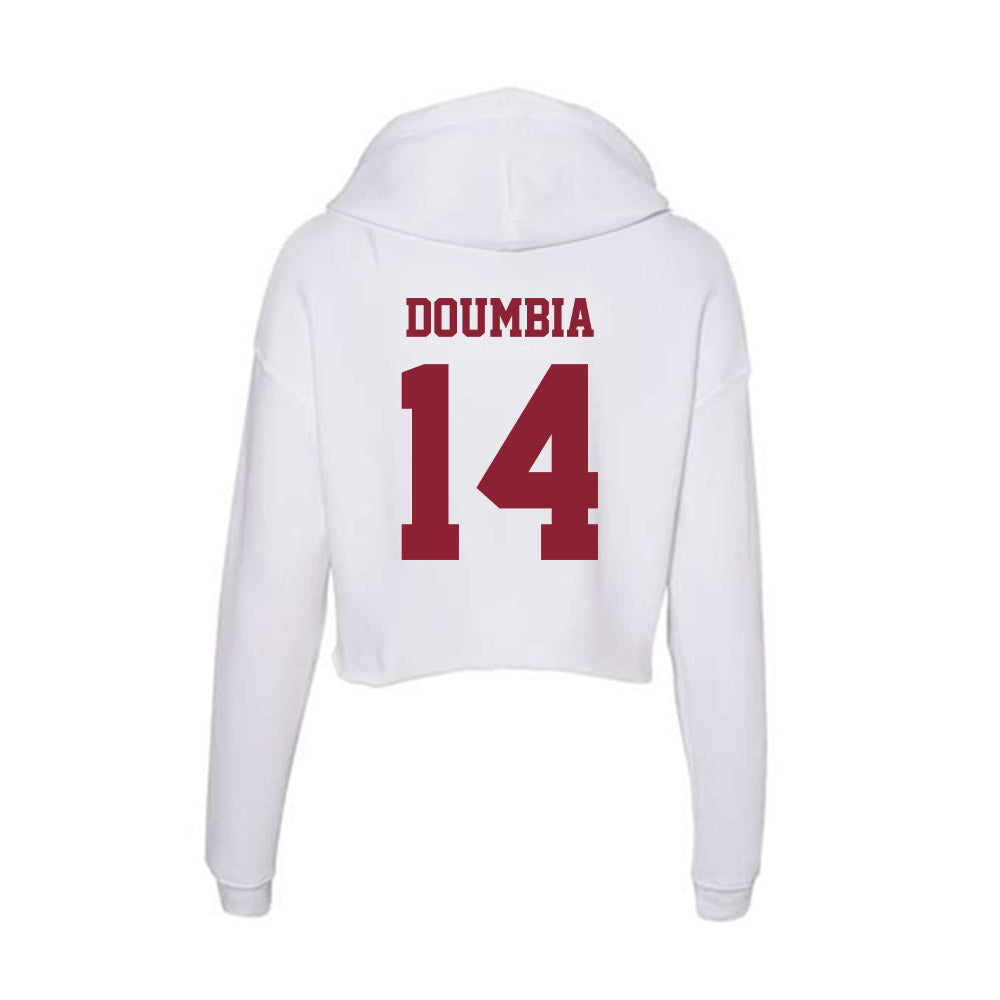 UMass - NCAA Men's Basketball : Amadou Doumbia - Women's Crop Fleece Hoodie-1