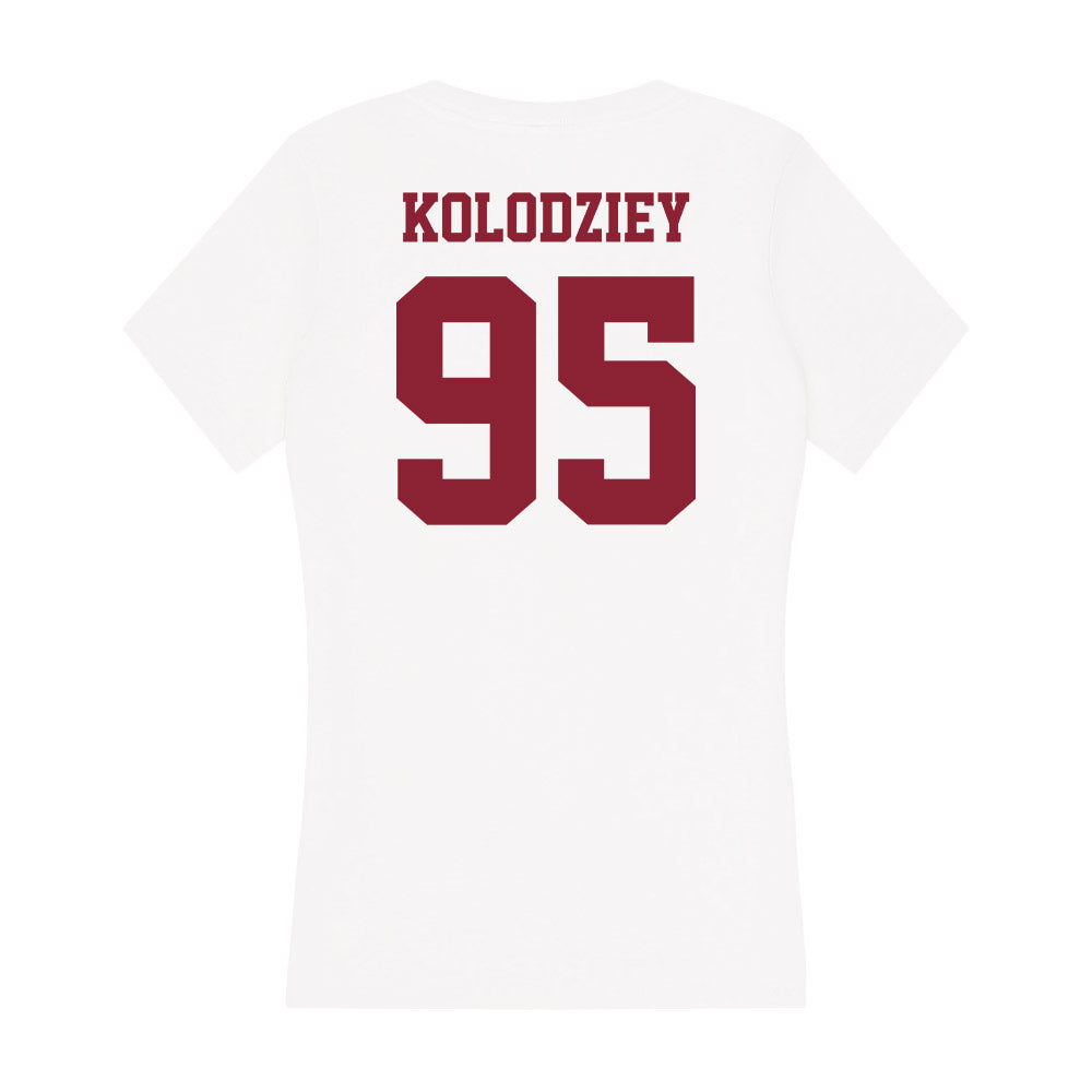 UMass - NCAA Football : CJ Kolodziey - Women's V-Neck T-Shirt-1