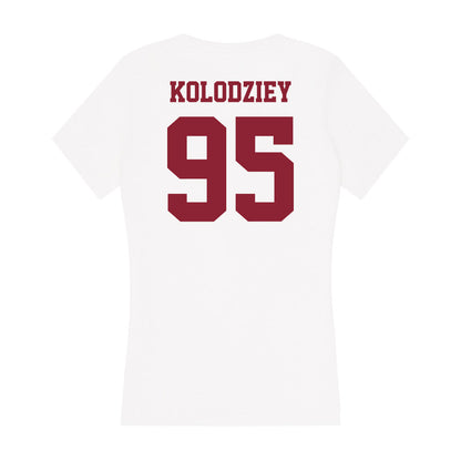 UMass - NCAA Football : CJ Kolodziey - Women's V-Neck T-Shirt-1