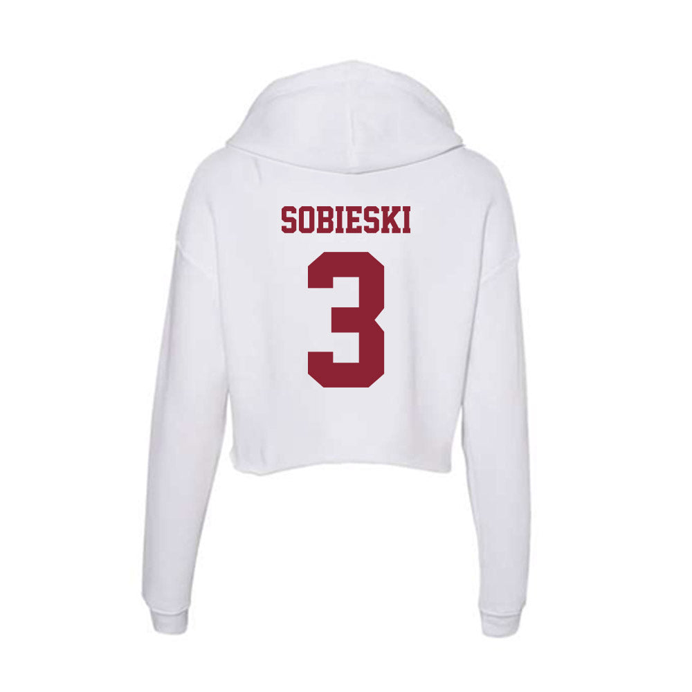  - NCAA Men's Ice Hockey : Kazimier Sobieski - Women's Crop Fleece Hoodie-1