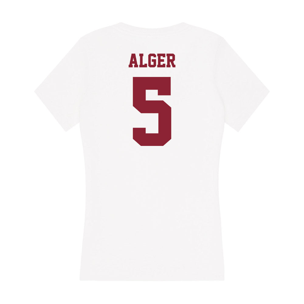 UMass - NCAA Men's Ice Hockey : Linden Alger - Women's V-Neck T-Shirt-1