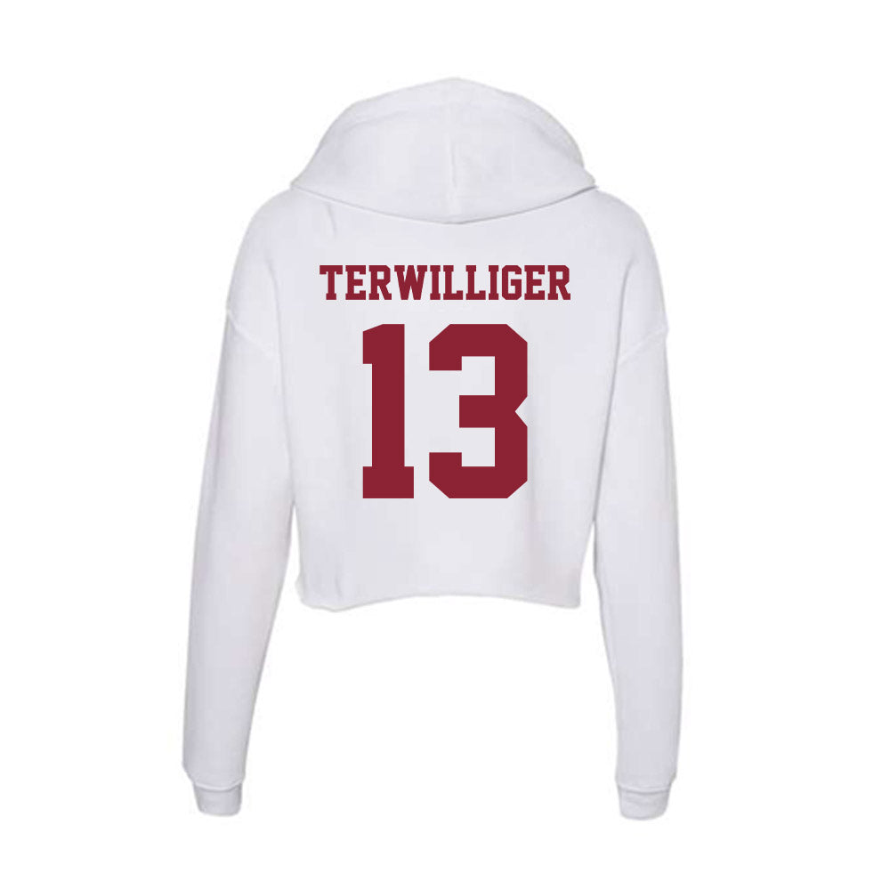 UMass - NCAA Baseball : Dylan Terwilliger - Women's Crop Fleece Hoodie-1