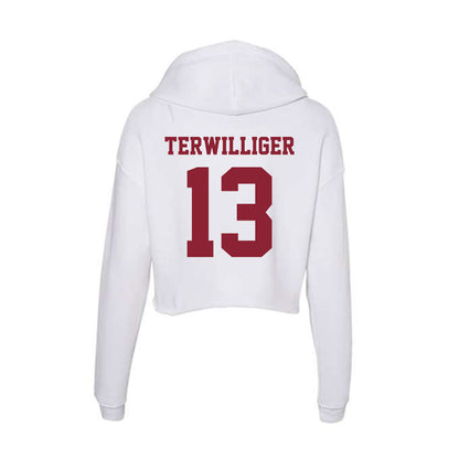 UMass - NCAA Baseball : Dylan Terwilliger - Women's Crop Fleece Hoodie-1