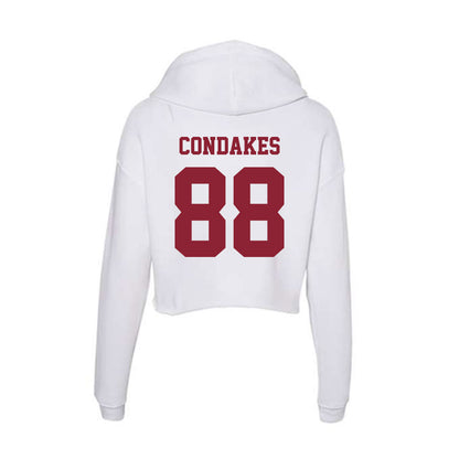  - NCAA Football : John Condakes - Women's Crop Fleece Hoodie-1