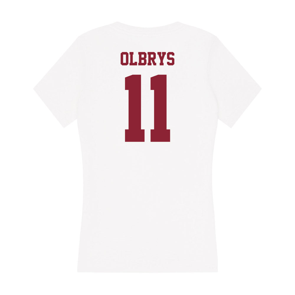 UMass - NCAA Women's Basketball : Megan Olbrys - Women's V-Neck T-Shirt-1