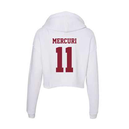  - NCAA Men's Ice Hockey : Lucas Mercuri - Women's Crop Fleece Hoodie-1