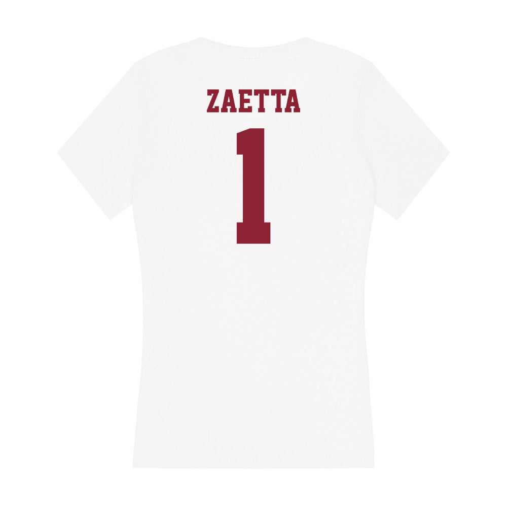 UMass - NCAA Baseball : Zack Zaetta - Women's V-Neck T-Shirt-1