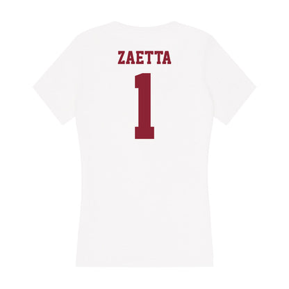 UMass - NCAA Baseball : Zack Zaetta - Women's V-Neck T-Shirt-1