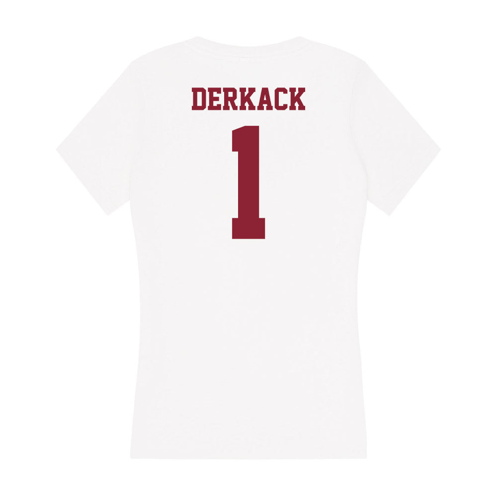 UMass - NCAA Women's Basketball : Taylor Derkack - Women's V-Neck T-Shirt-1