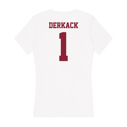 UMass - NCAA Women's Basketball : Taylor Derkack - Women's V-Neck T-Shirt-1