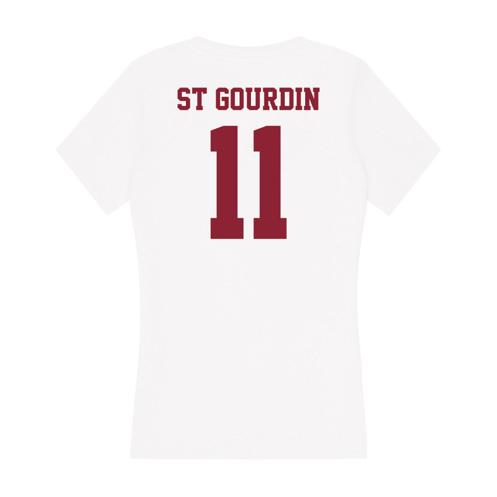 UMass - NCAA Football : Leonard St Gourdin - Women's V-Neck T-Shirt-1