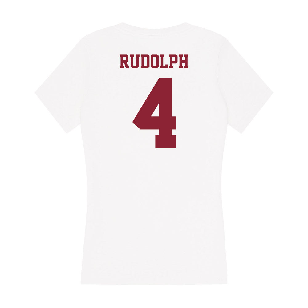 UMass - NCAA Football : Tyler Rudolph - Women's V-Neck T-Shirt-1