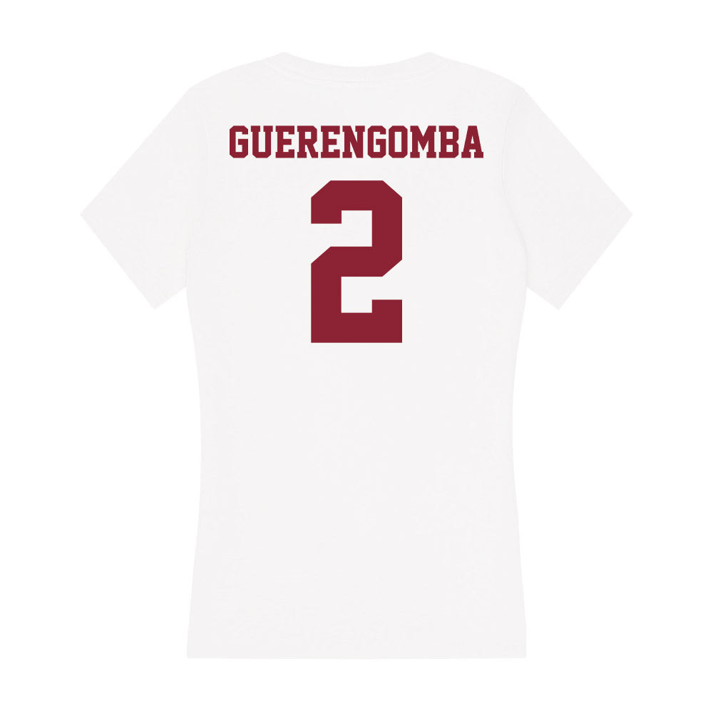 UMass - NCAA Men's Basketball : Nathan Guerengomba - Women's V-Neck T-Shirt-1