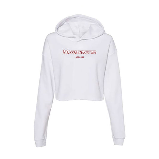 UMass - NCAA Men's Lacrosse : Cam Chambers - Women's Crop Fleece Hoodie-0