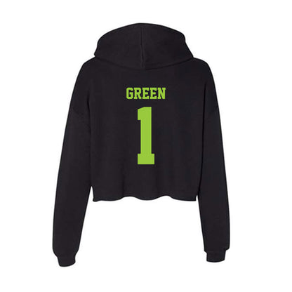 USF - NCAA Men's Basketball : De�Ante Green - Women's Crop Fleece Hoodie-1