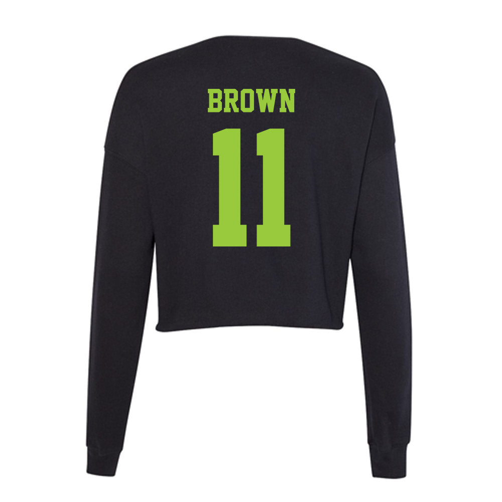 USF - NCAA Men's Basketball : CJ Brown - Women's Cropped Crew Fleece-1