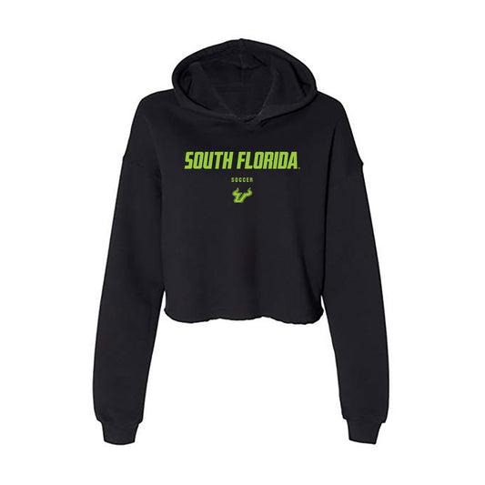 USF - NCAA Men's Soccer : Asher Jones - Women's Crop Fleece Hoodie-0