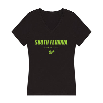 USF - NCAA Beach Volleyball : Isabella Almeida - Women's V-Neck T-Shirt-0