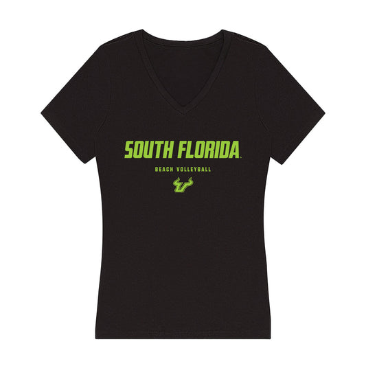 USF - NCAA Beach Volleyball : Isabella Almeida - Women's V-Neck T-Shirt-0