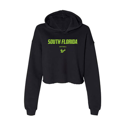 USF - NCAA Softball : Elise Mcquiston - Women's Crop Fleece Hoodie-0