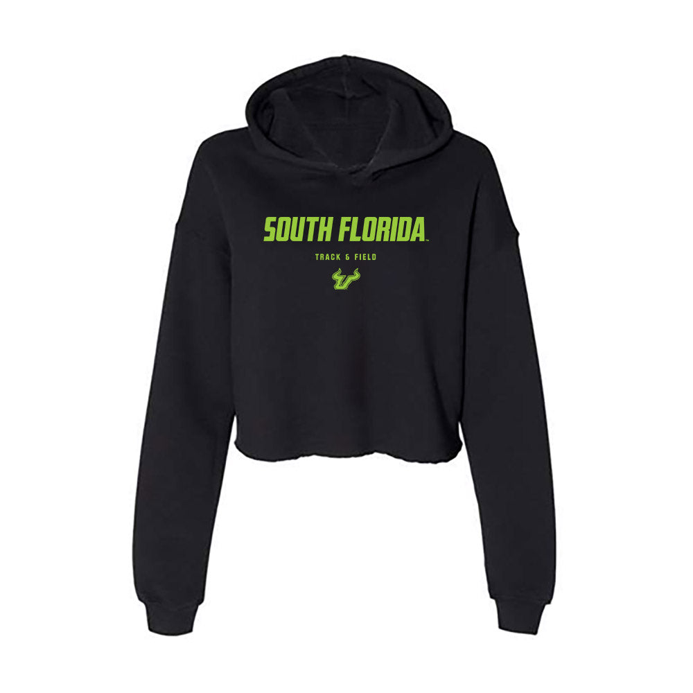 USF - NCAA Men's Track & Field : Jaleel Croal - Women's Crop Fleece Hoodie-0