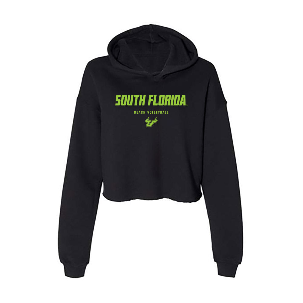 USF - NCAA Beach Volleyball : Lola Hufnagel - Women's Crop Fleece Hoodie-0