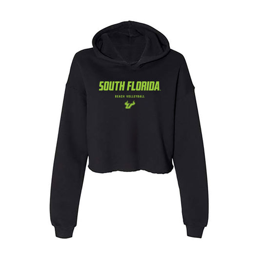 USF - NCAA Beach Volleyball : Julia Panko - Women's Crop Fleece Hoodie-0