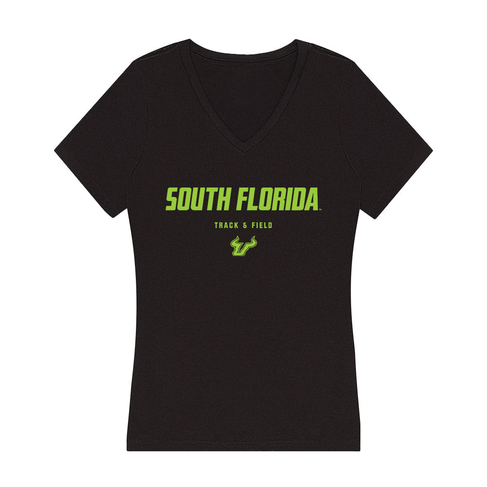 USF - NCAA Women's Track & Field : Tyra Thomas - Women's V-Neck T-Shirt-0