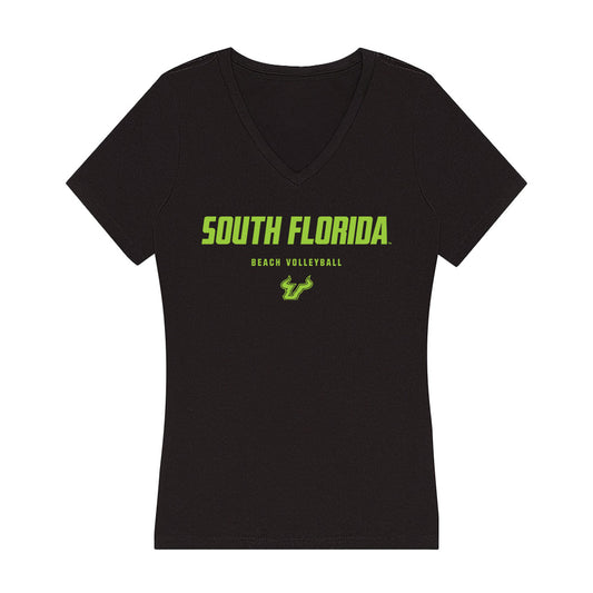 USF - NCAA Beach Volleyball : Julia Panko - Women's V-Neck T-Shirt-0