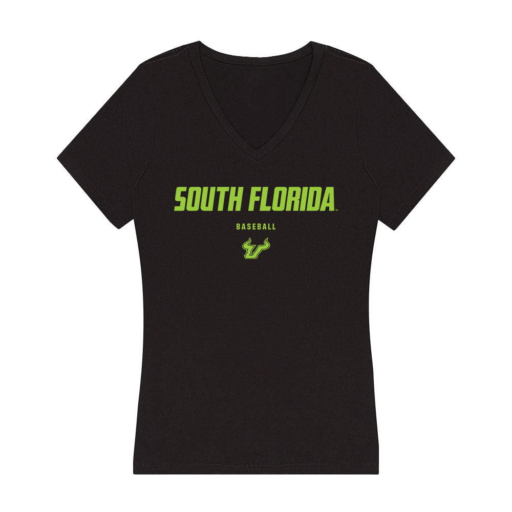 USF - NCAA Baseball : Eli Pitts - Women's V-Neck T-Shirt-0