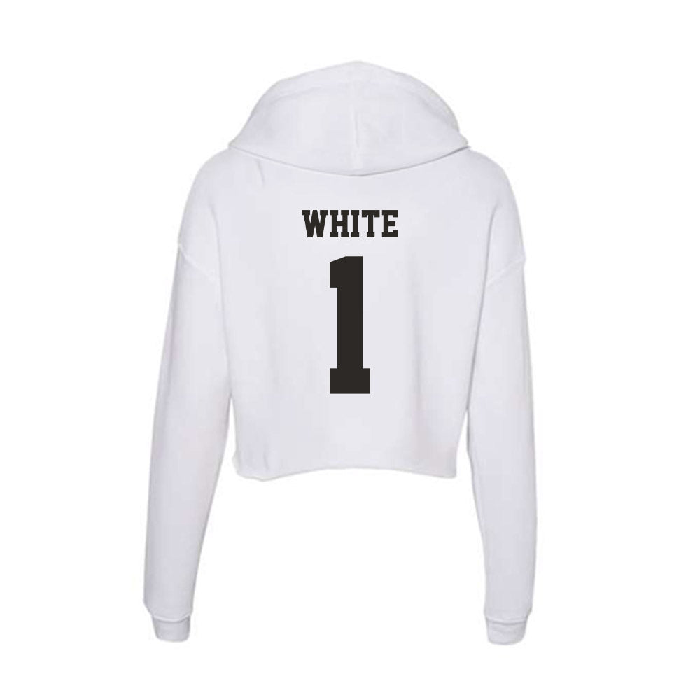 Marshall - NCAA Men's Basketball : Kaiden White - Classic Shersey Women's Crop Fleece Hoodie-1