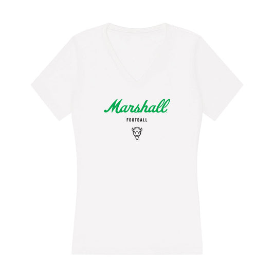 Marshall - NCAA Football : Shunmarkus Adams - Women's V-Neck T-Shirt-0