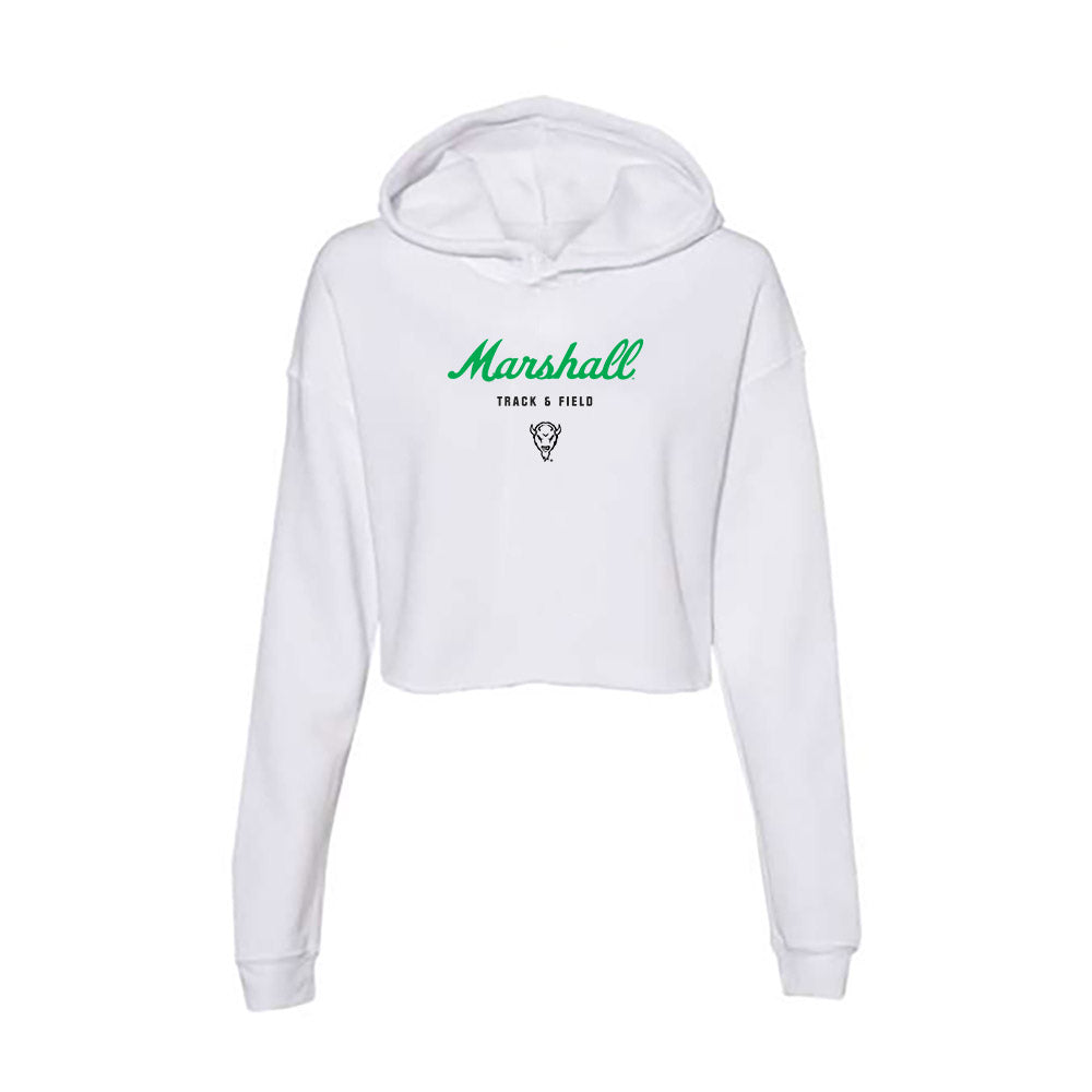 Marshall - NCAA Men's Track & Field : Chase Trembly - Women's Crop Fleece Hoodie-0