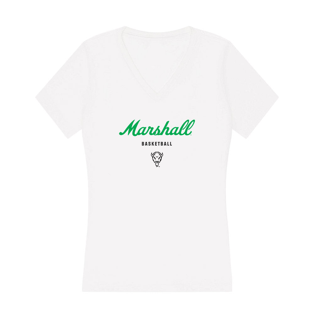 Marshall - NCAA Men's Basketball : Will Moore - Women's V-Neck T-Shirt-0