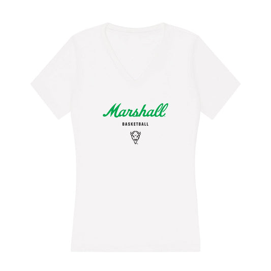 Marshall - NCAA Men's Basketball : Will Moore - Women's V-Neck T-Shirt-0