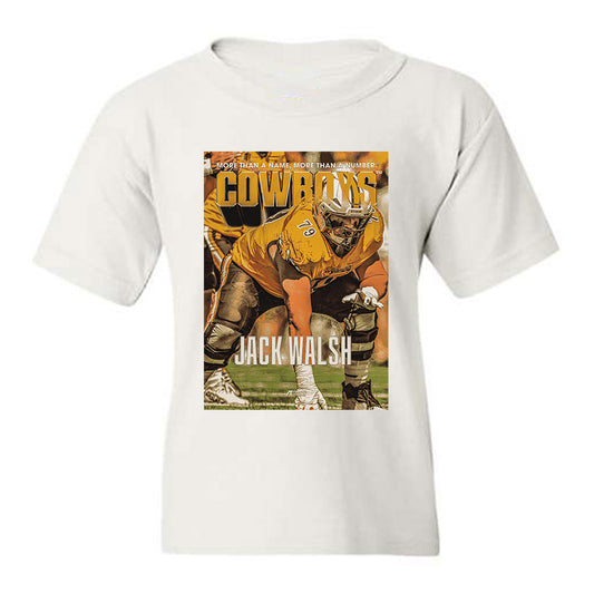 Wyoming - NCAA Football : Jack Walsh - AT Athletes of the Week Player Illustration Youth T-Shirt-0