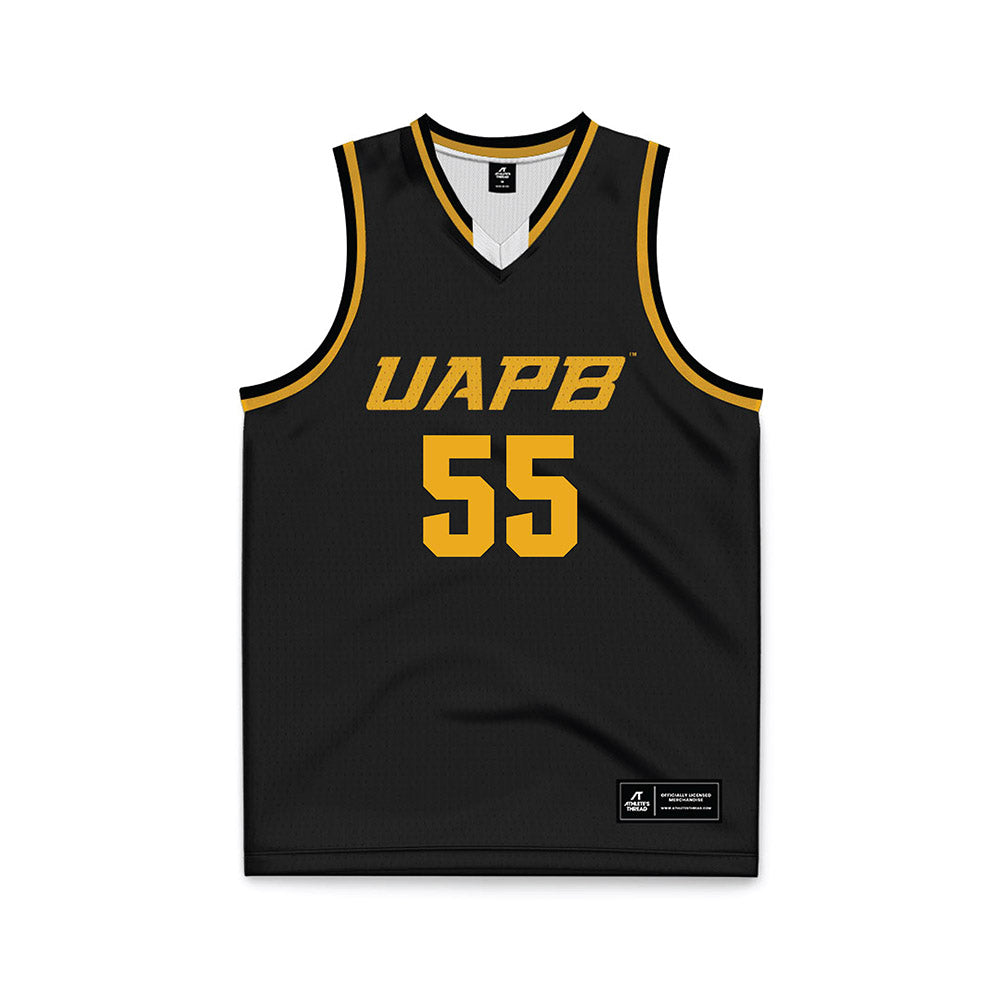 UAPB - NCAA Men's Basketball : Milhan Charles - Black Basketball Jersey-0