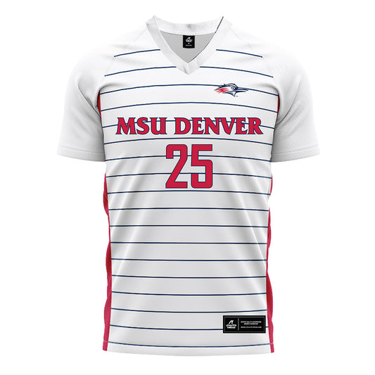 MSU Denver - NCAA Men's Soccer : Luke Gerard - White Soccer Jersey-0