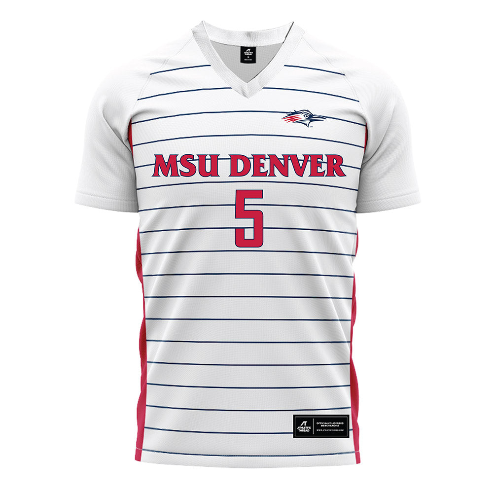 MSU Denver - NCAA Men's Soccer : Noah Miller - White Soccer Jersey-0