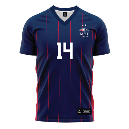 MSU Denver - NCAA Women's Soccer : Monica Yoder - Blue Soccer Jersey-0