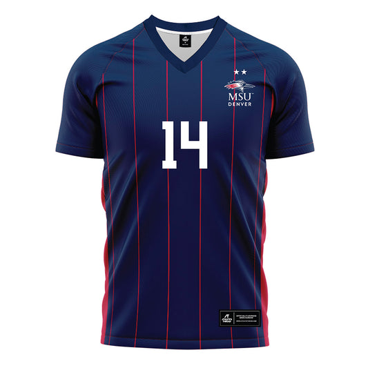 MSU Denver - NCAA Women's Soccer : Monica Yoder - Blue Soccer Jersey-0