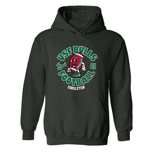 USF - NCAA Football : Keshaun Singleton - Fashion Shersey Hooded Sweatshirt-0