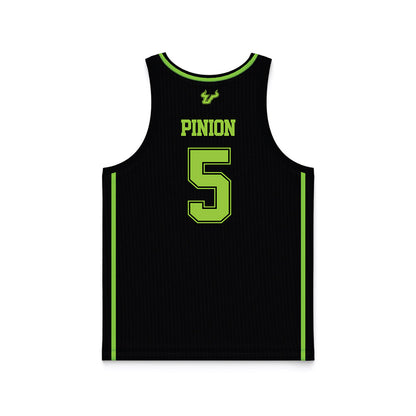 USF - NCAA Men's Basketball : Joseph Pinion - Black Basketball Jersey-1