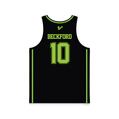 USF - NCAA Men's Basketball : Tristan Beckford - Black Basketball Jersey-1