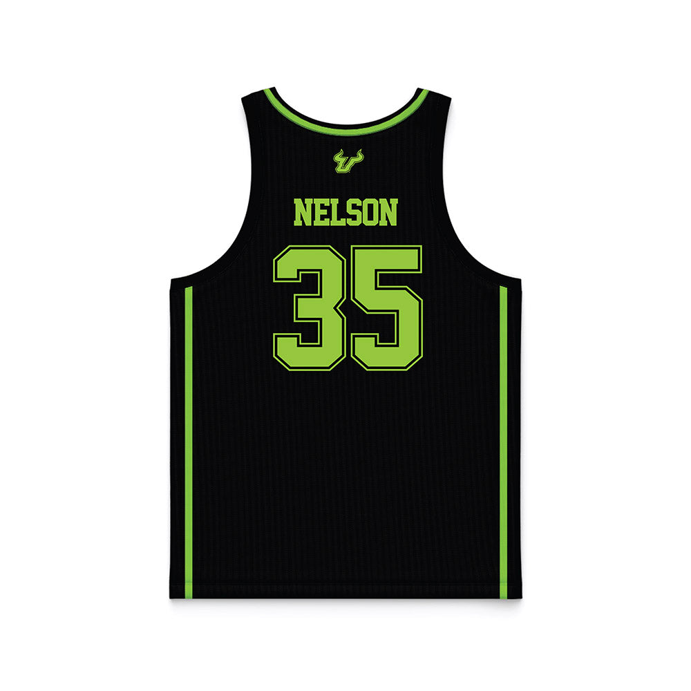 USF - NCAA Men's Basketball : Izaiyah Nelson - Black Basketball Jersey-1