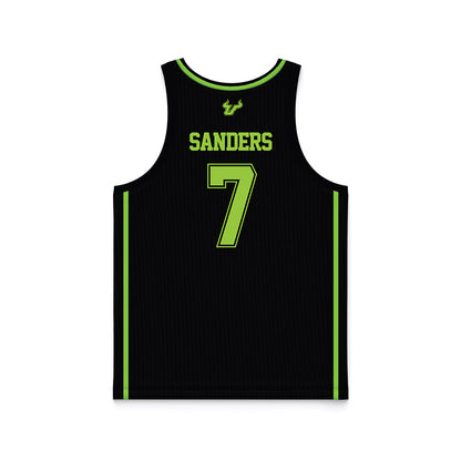 USF - NCAA Men's Basketball : Caleb Sanders - Black Basketball Jersey-1