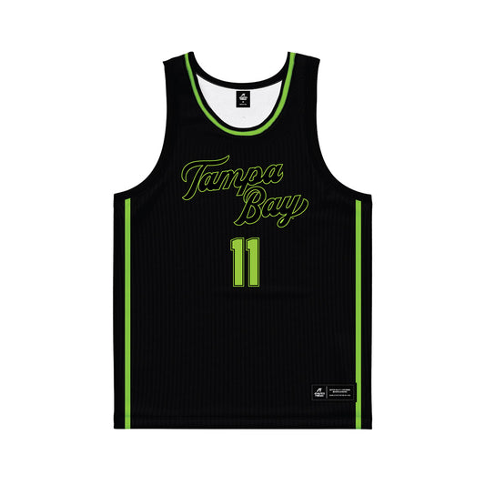 USF - NCAA Men's Basketball : CJ Brown - Black Basketball Jersey-0