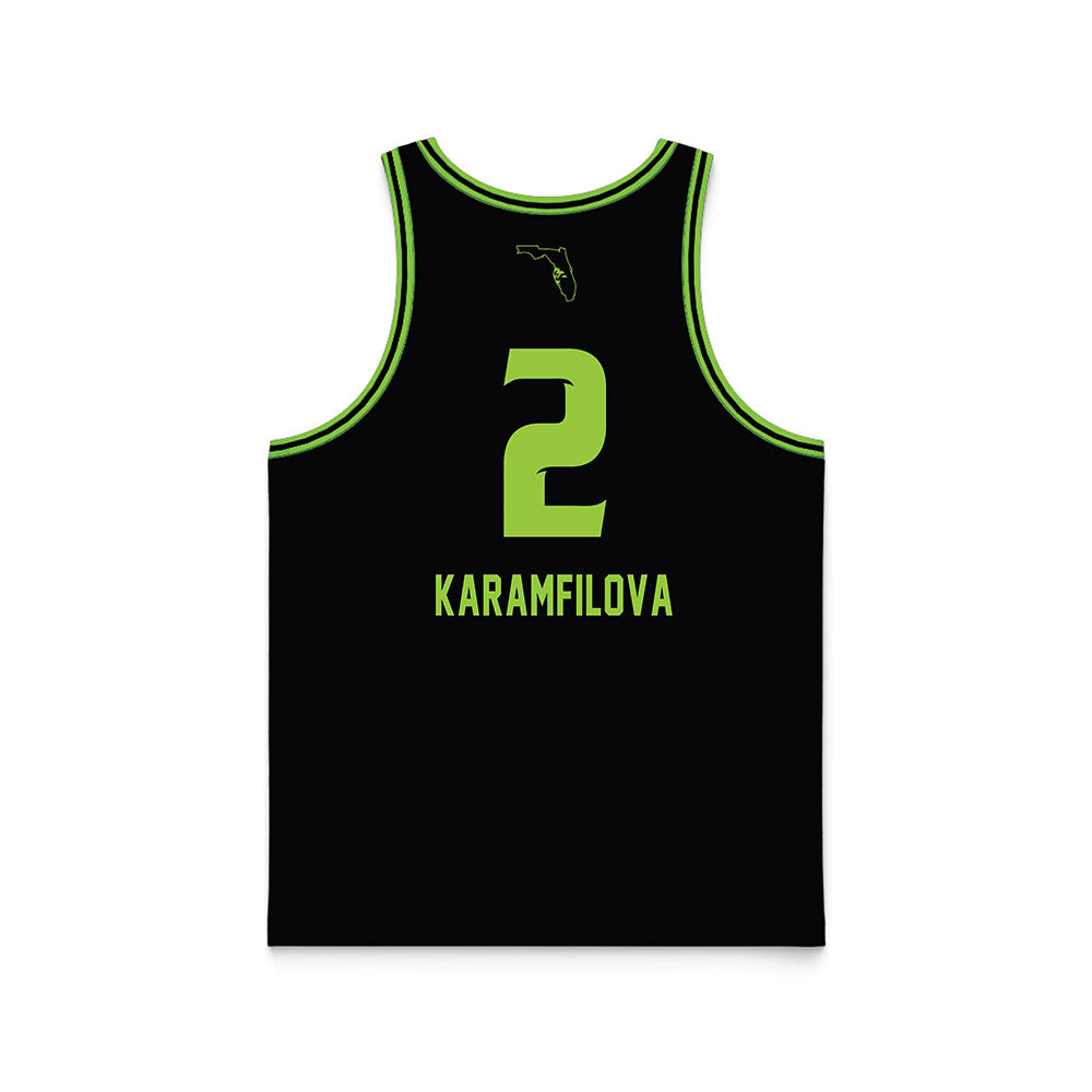 USF - NCAA Women's Basketball : Yana Karamfilova - Black Basketball Jersey-1