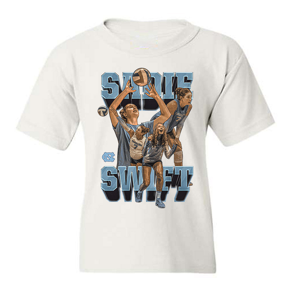 UNC - NCAA Women's Volleyball : Sadie Swift - Player Collage Youth T-Shirt-0