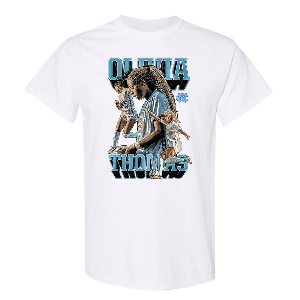 UNC - NCAA Women's Soccer : Olivia Thomas - Player Collage T-Shirt-0